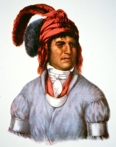 Ledagie, náčelník lidu Creek, z obrazu z roku 1825 (barevné lito) od Charles Bird (after) King