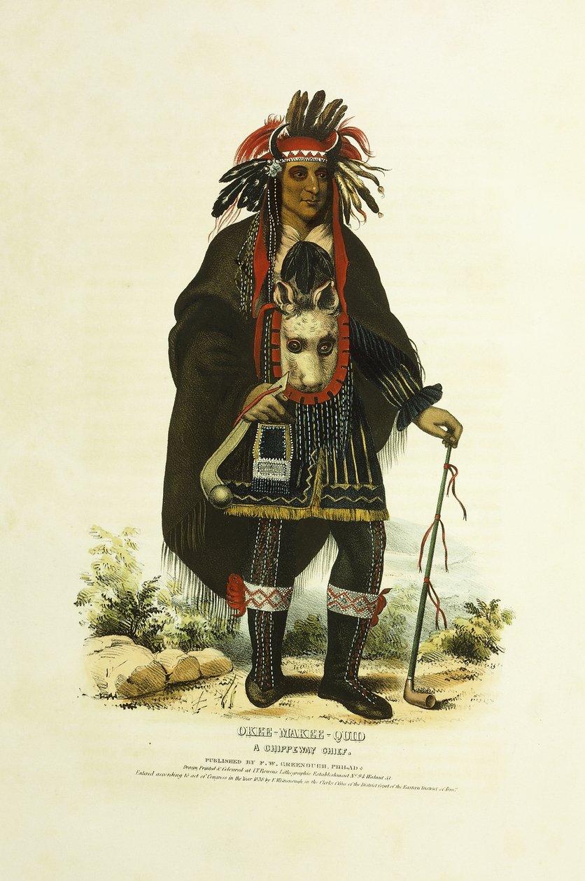 Okee-Makee-Quid, šéf Chippeway od Charles Bird (after) King