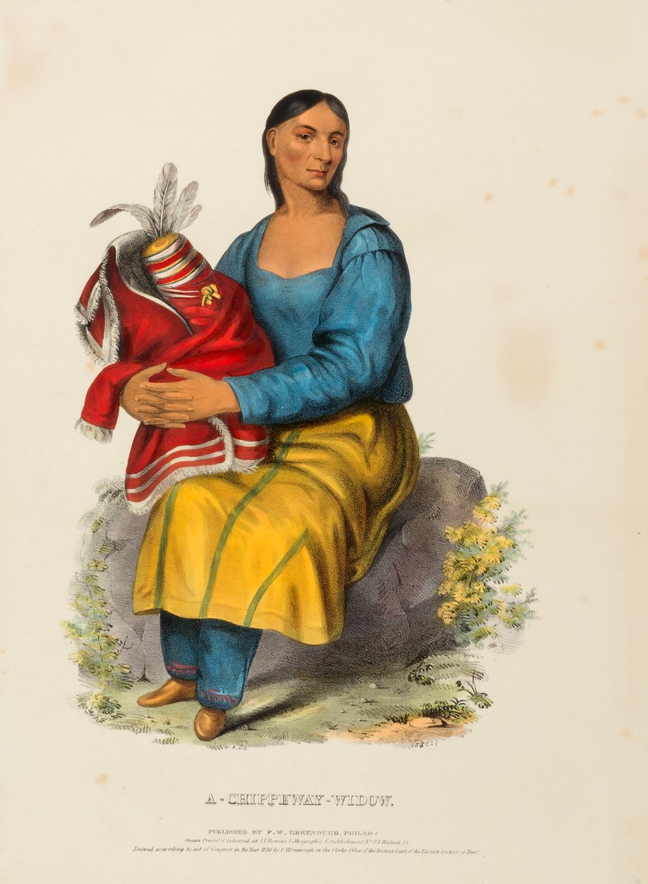 CHIPPEWAY WIDOW., z knihy Historie indiánských kmenů Severní Ameriky od Charles Bird King