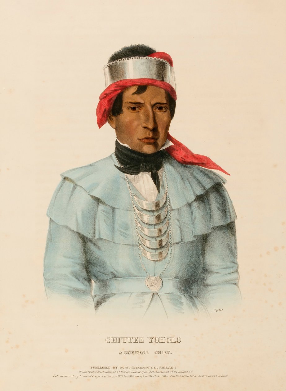 CHITTEE-YOHOLO. SEMINOLE CHIEF., z knihy Dějiny indiánských kmenů Severní Ameriky. od Charles Bird King