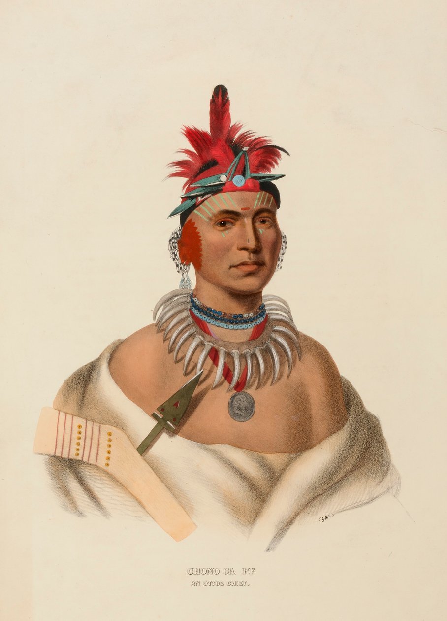 CHONO CA PE. OTTOE CHIEF., z knihy Dějiny indiánských kmenů Severní Ameriky. od Charles Bird King