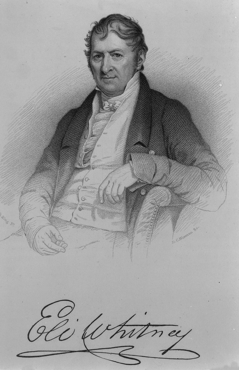 Eli Whitney, vyrytý D.C Hinmanem, 1846 od Charles Bird King