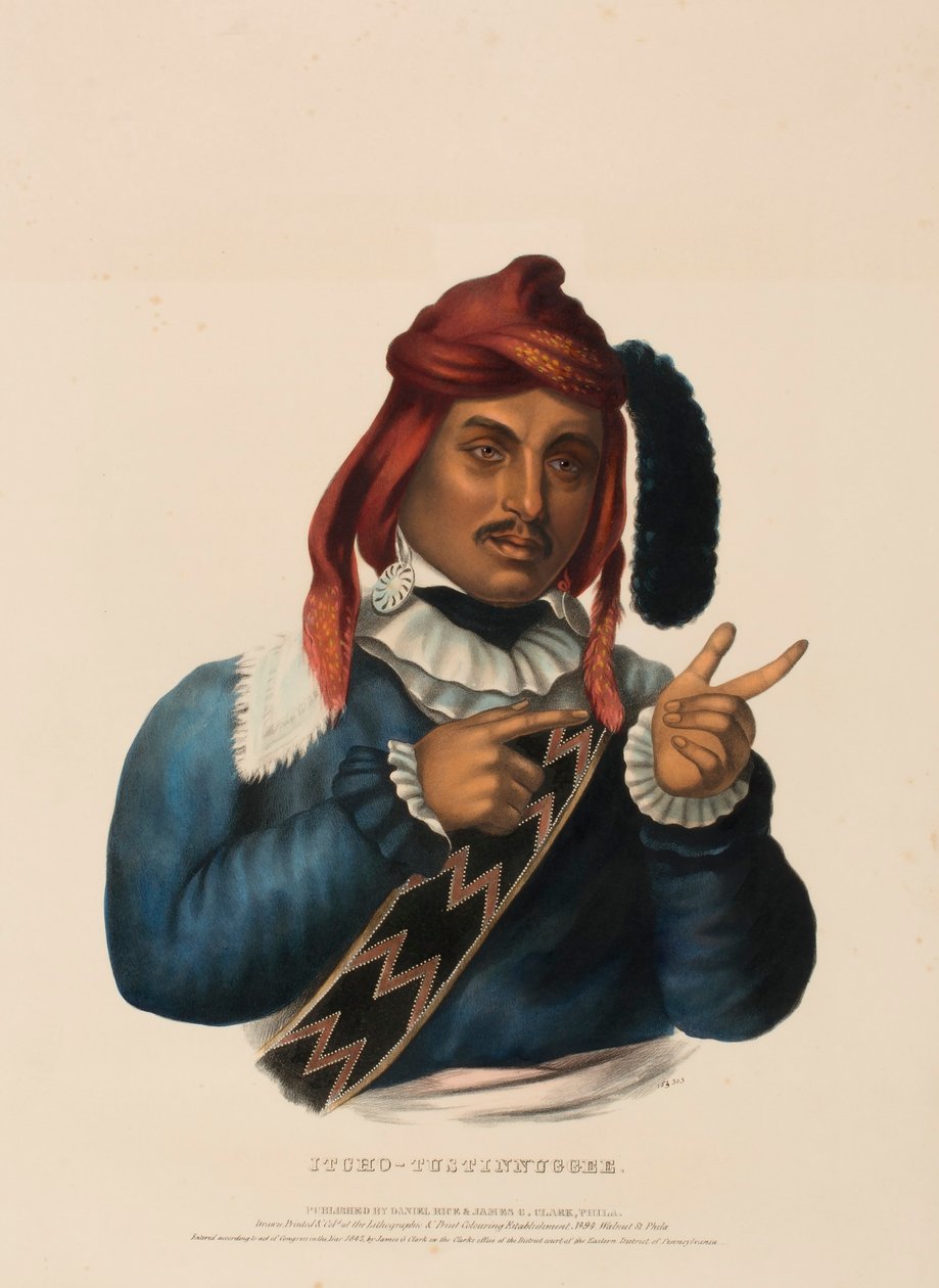 ITCHO-TUSTINNUGGEE, z Dějin indiánských kmenů Severní Ameriky od Charles Bird King