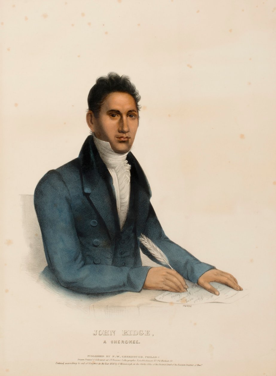 JOHN RIDGE, A CHEROKEE., z knihy Dějiny indiánských kmenů Severní Ameriky od Charles Bird King