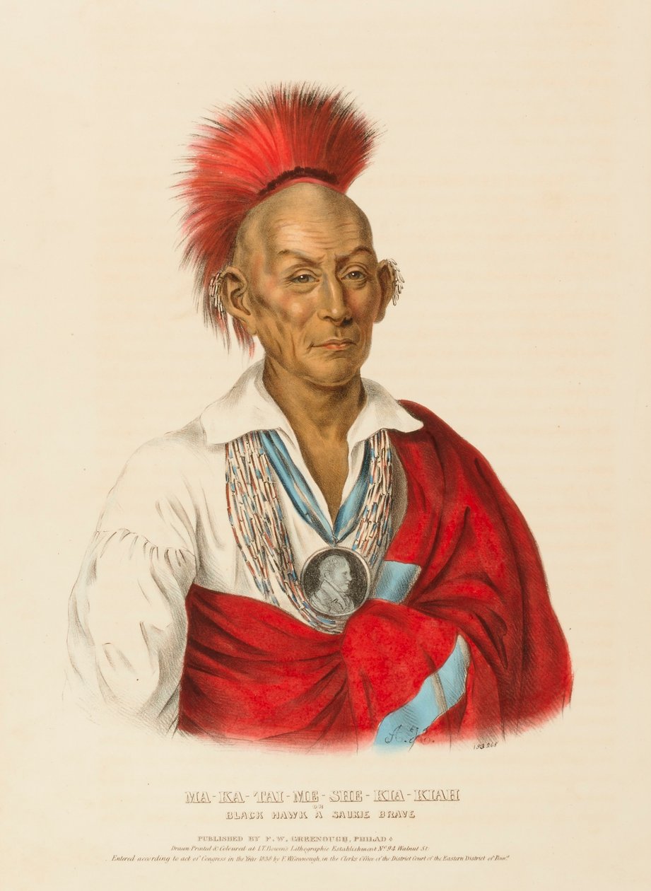 MA-KA-TAI-ME-SHE-KIA-KIAH, z knihy Dějiny indiánských kmenů Severní Ameriky. od Charles Bird King