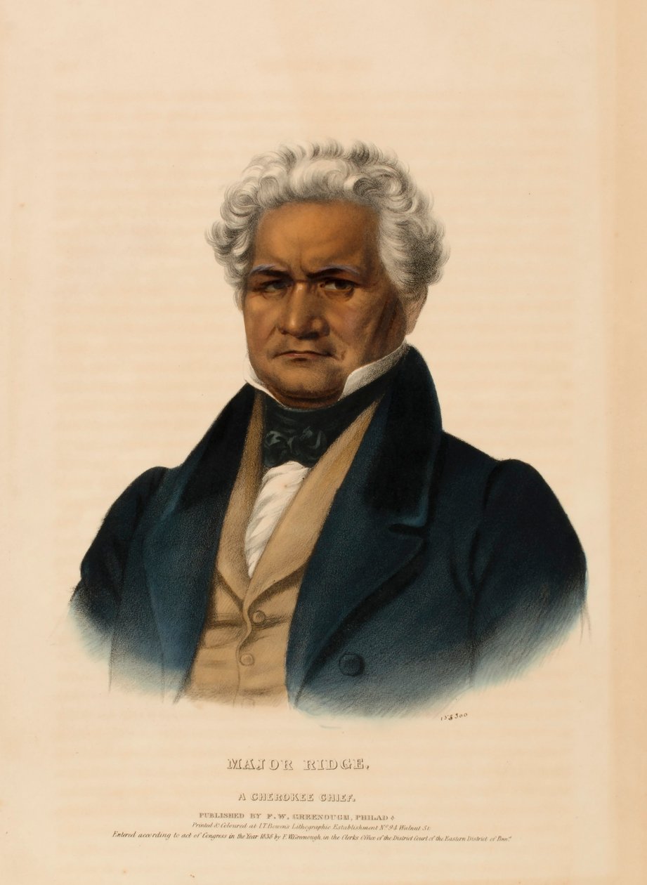 MAJOR RIDGE. A CHIEF CHEROKEE., z knihy Dějiny indiánských kmenů Severní Ameriky. od Charles Bird King