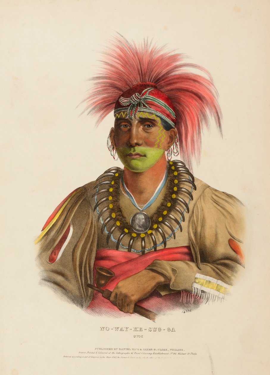 NO-WAY-KE-SUG-GA. OTOE., z knihy Dějiny indiánských kmenů Severní Ameriky od Charles Bird King