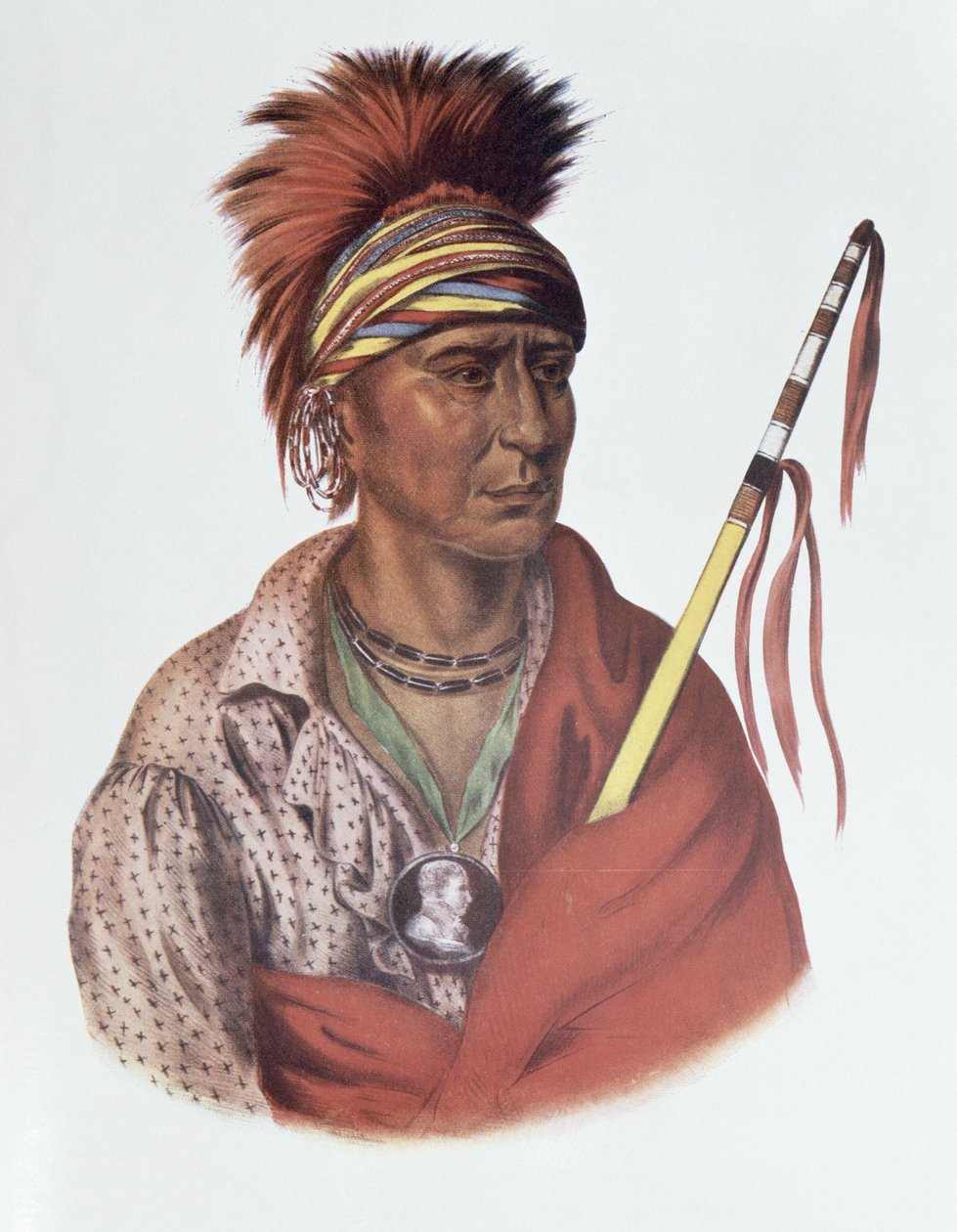 Notchimine or No Heart, an Iowa Chief, 1837, ilustrace z 