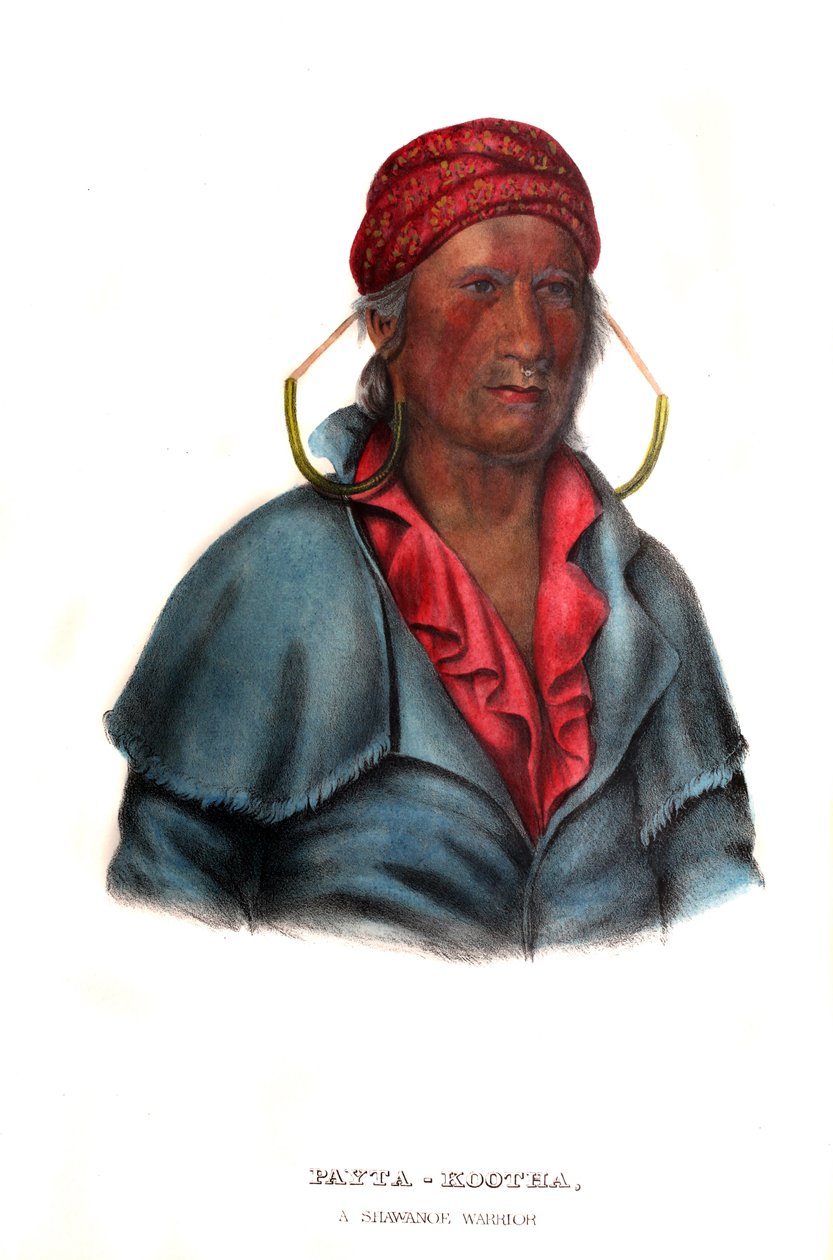 Paytakootha („Létající mraky“), válečník Shawnee od Charles Bird King