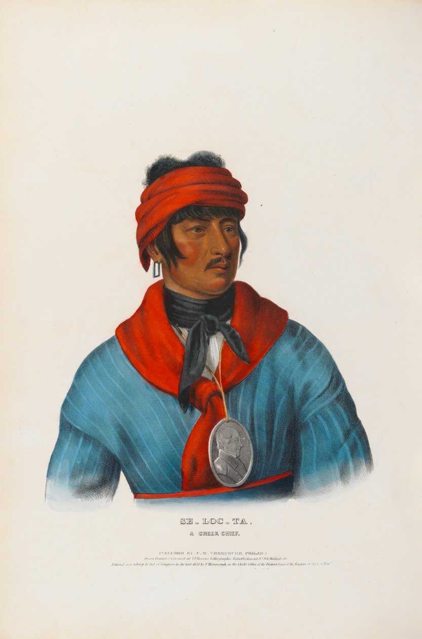 Se-loc-ta - náčelník kmene Kríků od Charles Bird King