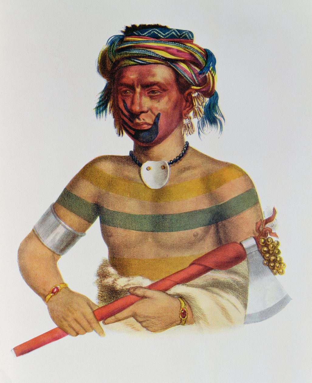 Shau-Hau-Napo-Tinia, náčelník z Iowy, 1837, ilustrace z 