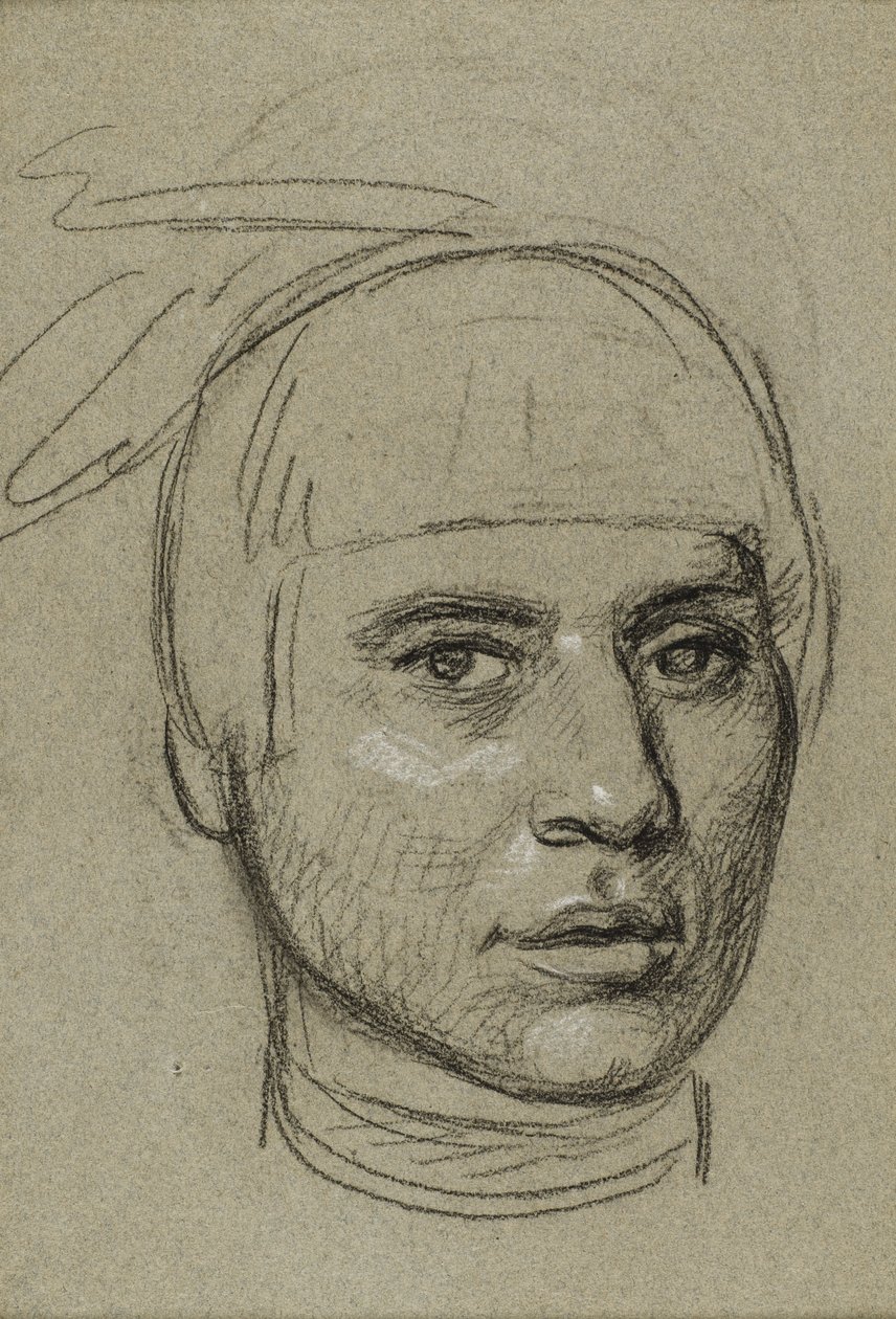Studie k portrétu No-Tina (Vítr), vůdce kmene Ojibwe od Charles Bird King