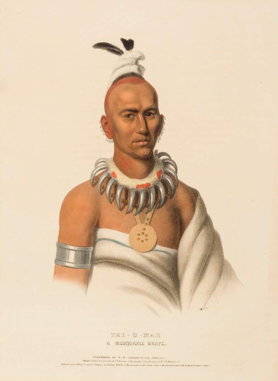 TAI-O-MAH. A MUSQUAKEE BRAVE., z knihy Dějiny indiánských kmenů Severní Ameriky. od Charles Bird King