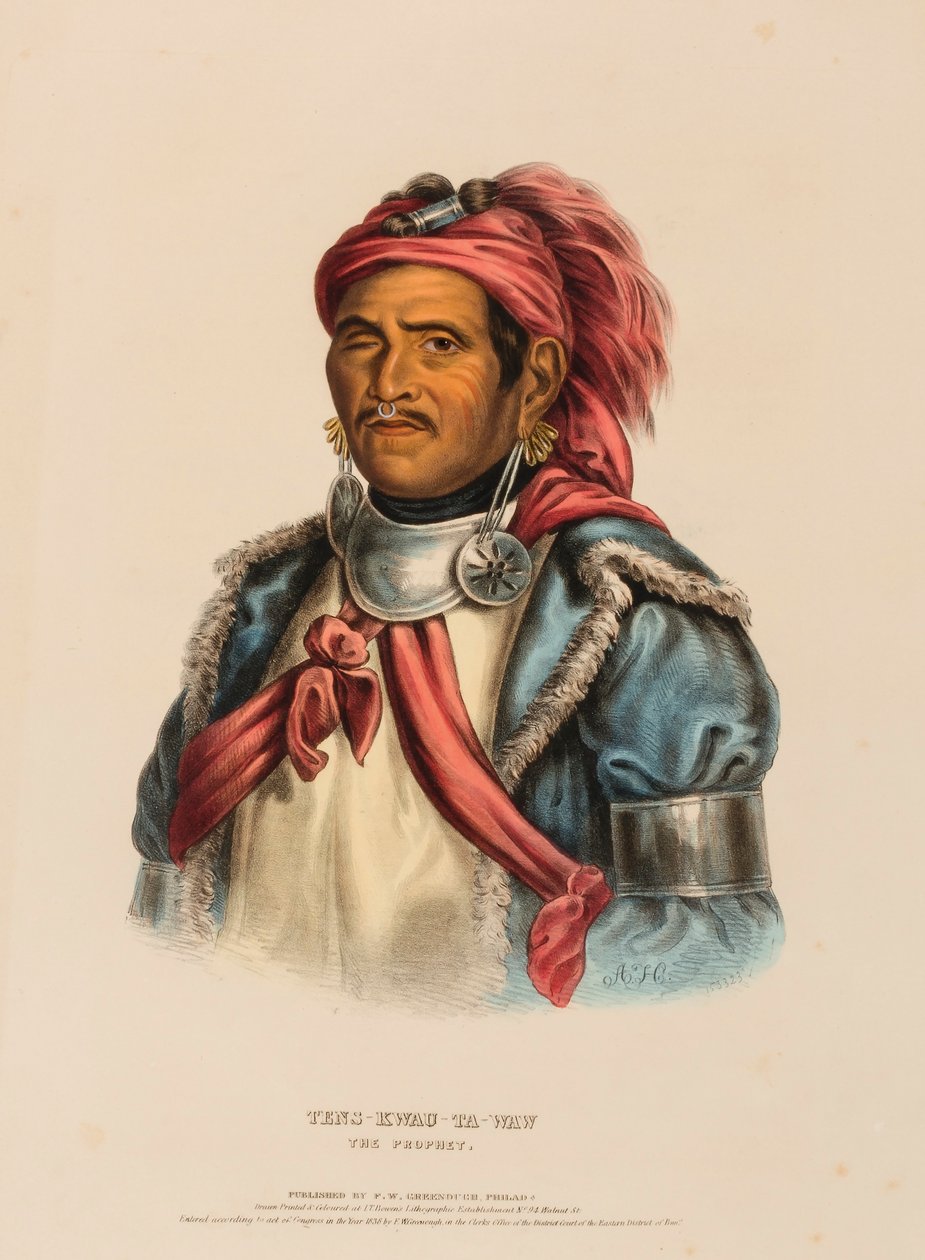 TENS-KWAU-TA-WAW. Z knihy Dějiny indiánských kmenů Severní Ameriky. od Charles Bird King
