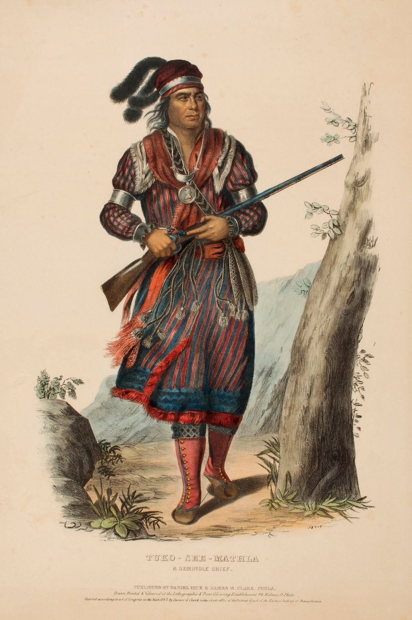 TUKO-SEE-MATHLA. SEMINOLE CHIEF., z knihy Dějiny indiánských kmenů Severní Ameriky. od Charles Bird King