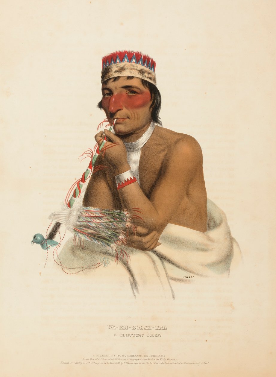 WA-EM-BOESH-KAA. CHIPPEWAY CHIEF., z knihy Dějiny indiánských kmenů Severní Ameriky. od Charles Bird King