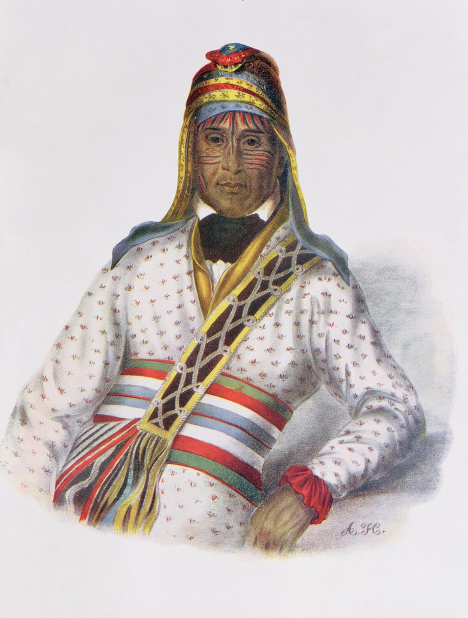 Yoholo-Micco, a Creek Chief, 1825, ilustrace z 