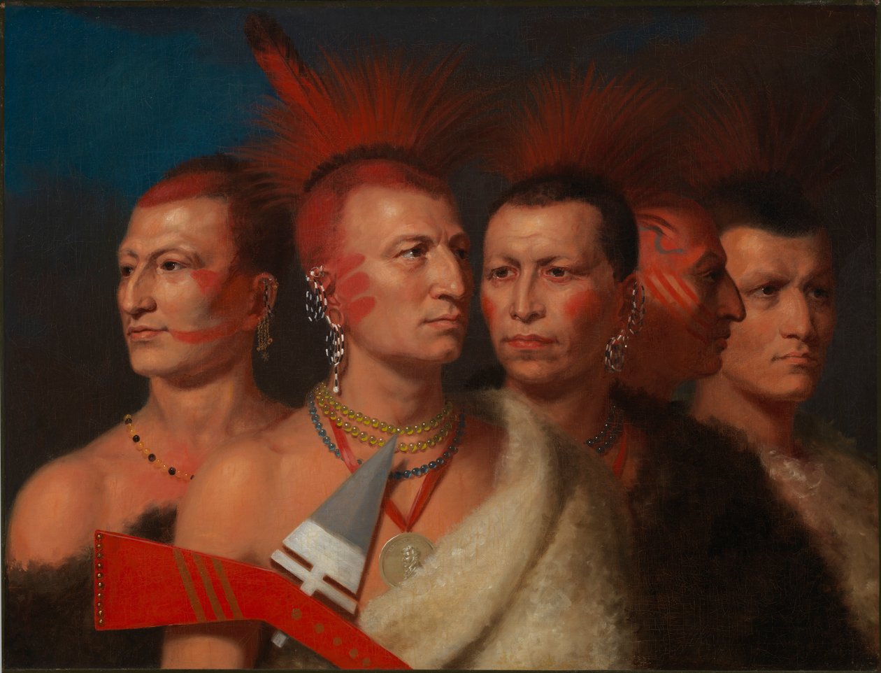 Young Omahaw, War Eagle, Little Missouri a Pawnees, 1821. od Charles Bird King