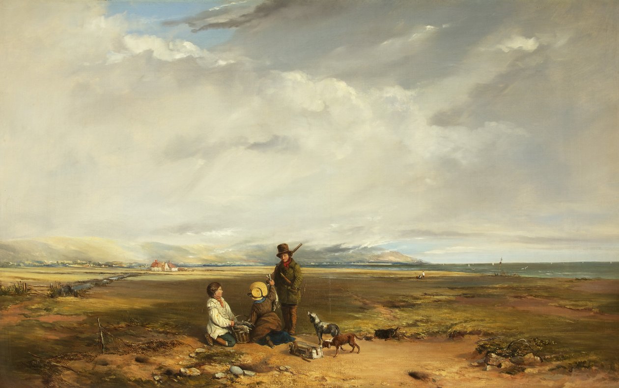 Krajina se sportovcem a společníky, možná 1842 (olej na plátně) od Charles Branwhite