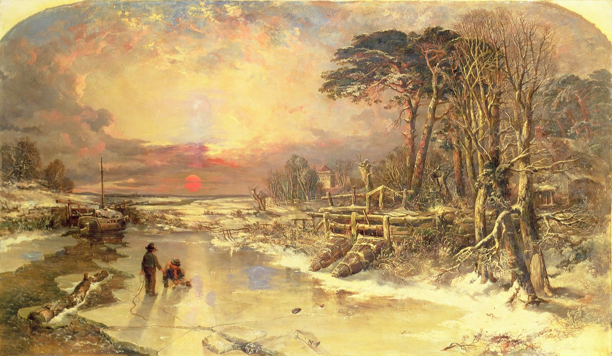 Zimní scéna na Temži, 1846 od Charles Branwhite