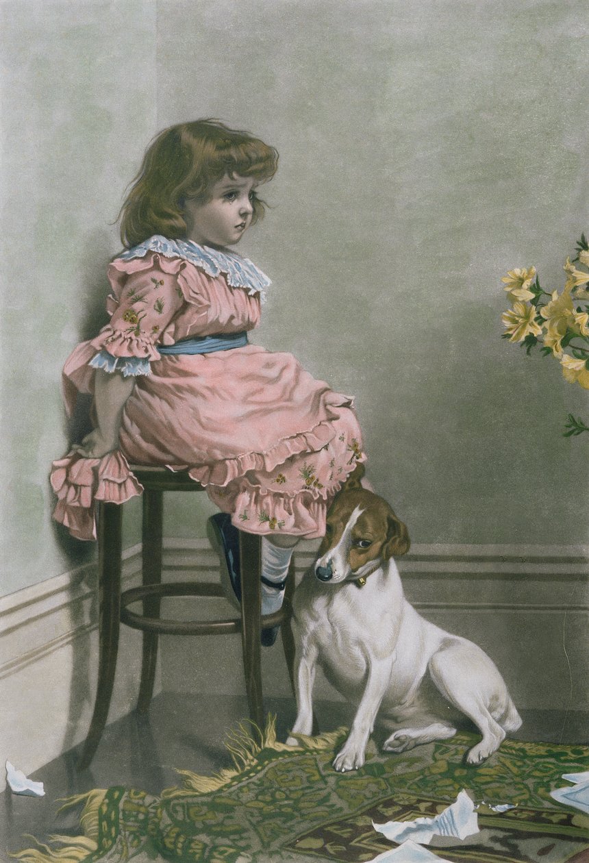 In Disgrace, mezzotinta F. Stacpoole, s ručním kolorováním, hospoda Thomas McLean, 1887 od Charles Burton