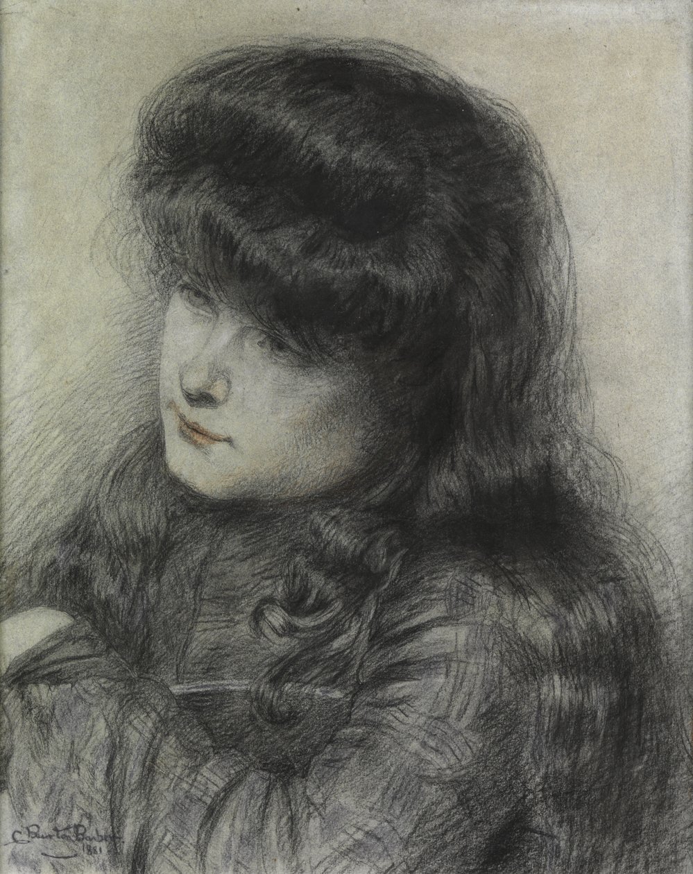 Dívka naklánějící se přes židli, 1881 od Charles Burton Barber