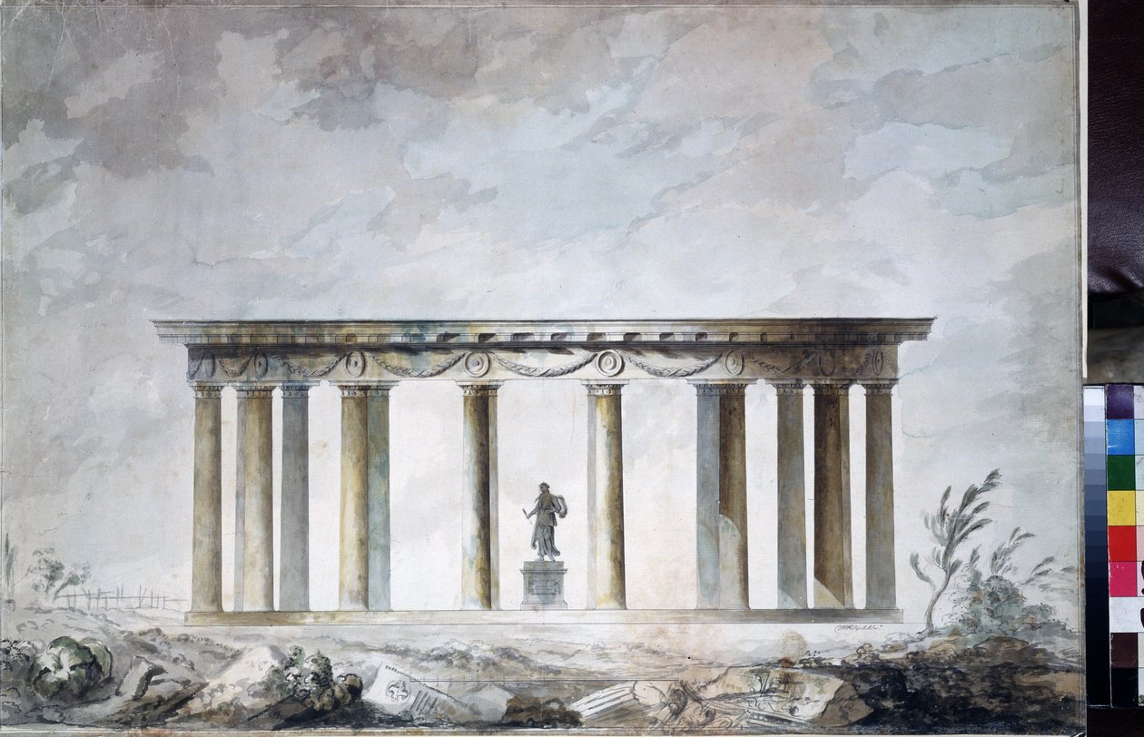 Náčrt pavilonu parku v Carském Selu (Saint Petersburg) (Náčrt pavilonu parku v Carském Selu). Kresba Charlese Camerona (kolem roku 1730 od Charles Cameron