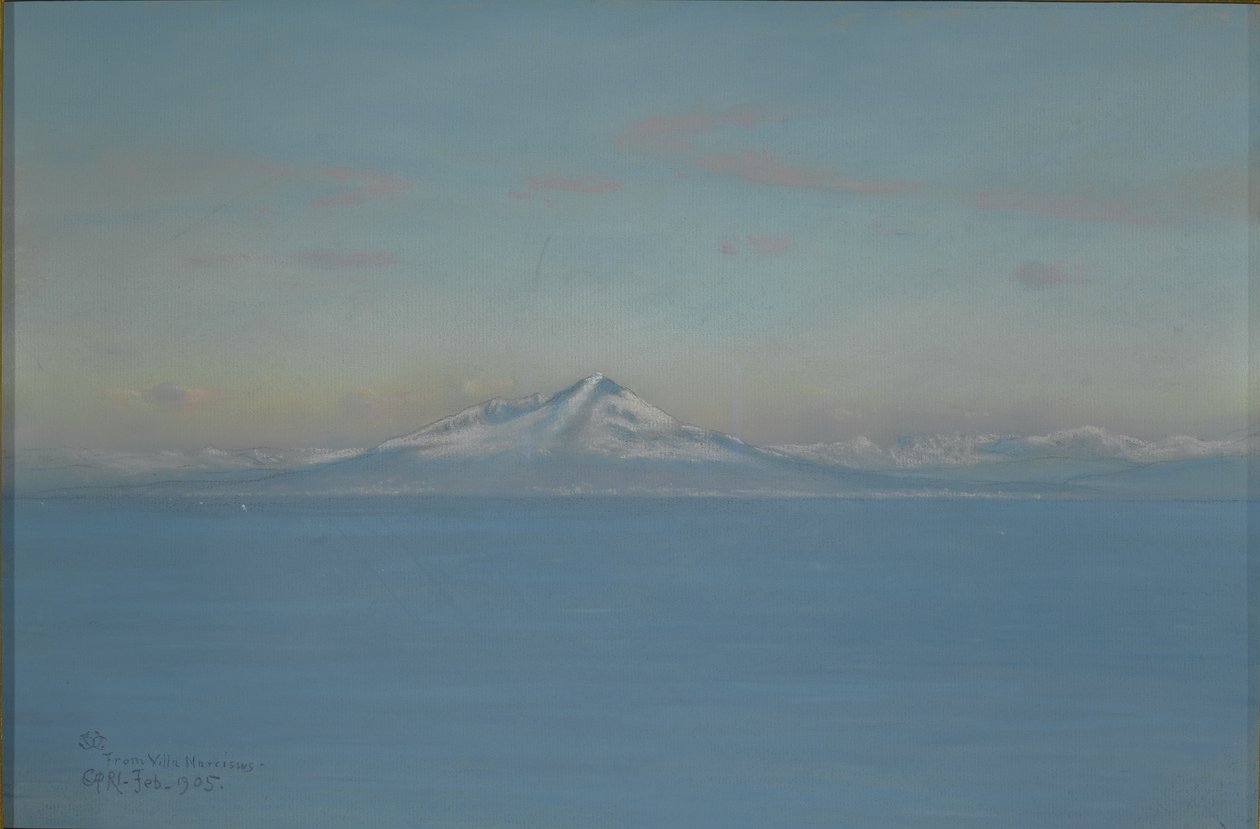 Severní vítr z Villa Narcissus, Capri, únor 1905 (pastel a barevná tužka nebo pastelka na papíře) od Charles Caryl Coleman