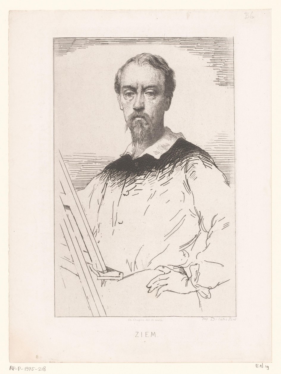 Portrét van Félix François Georges Philibert Ziem Lepty a litografie (název série) od Charles Chaplin