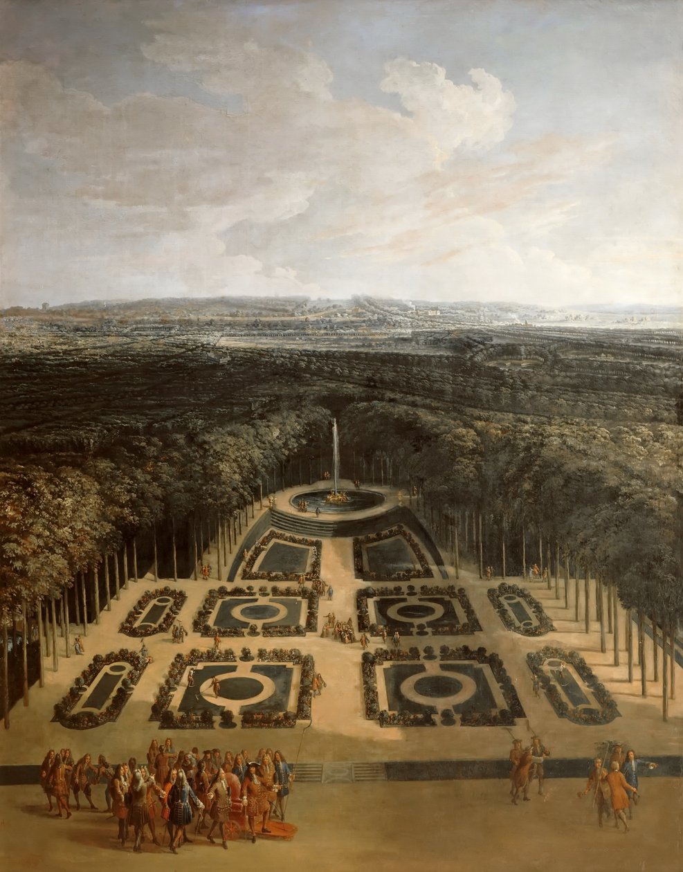 Promenáda Ludvíka XIV v zahradách Grand Trianon od Charles Chastelain