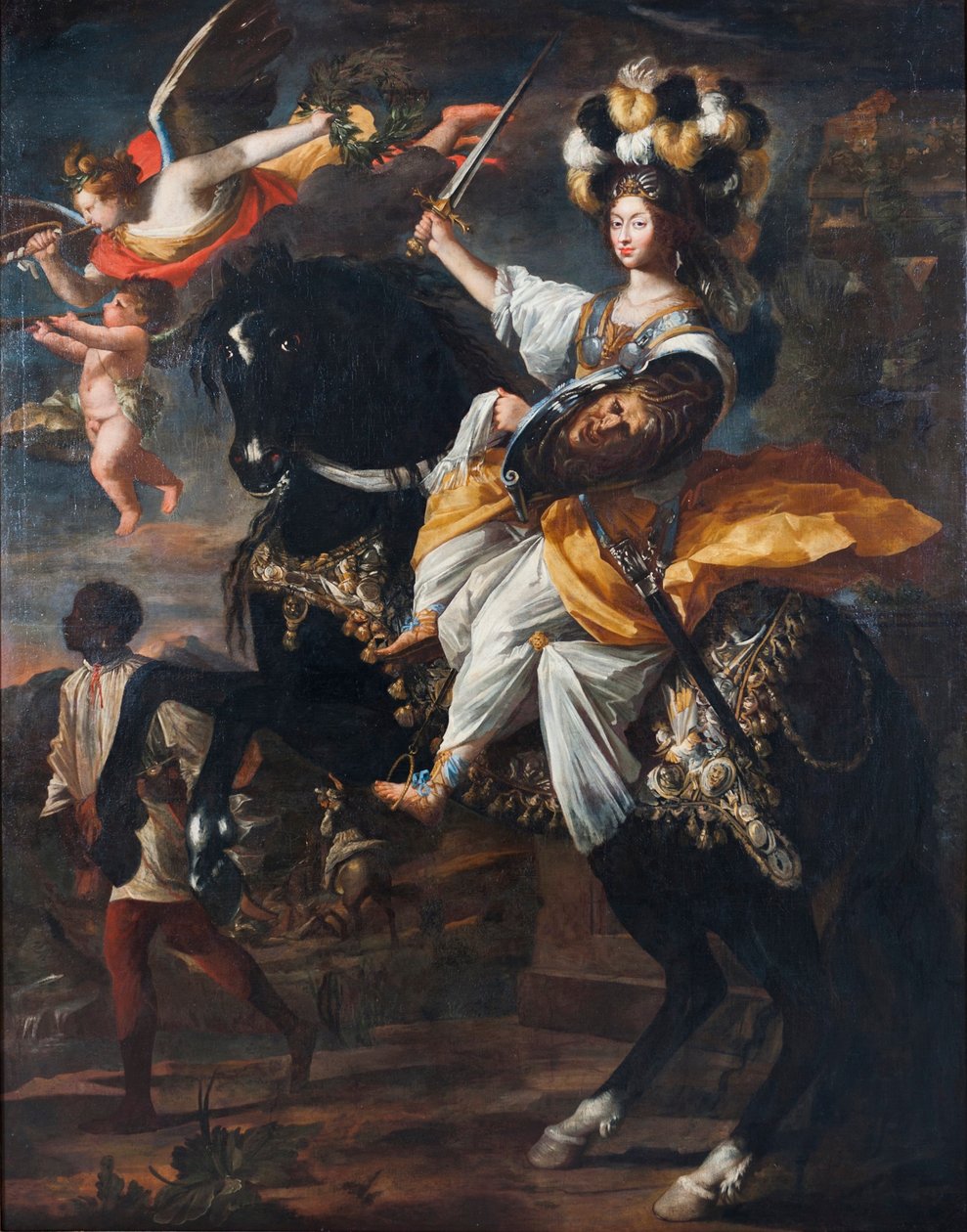 Christine Marie z Francie 1606-1663, vévodkyně Savojská, jako Minerva, asi 1663. od Charles Claude Dauphin