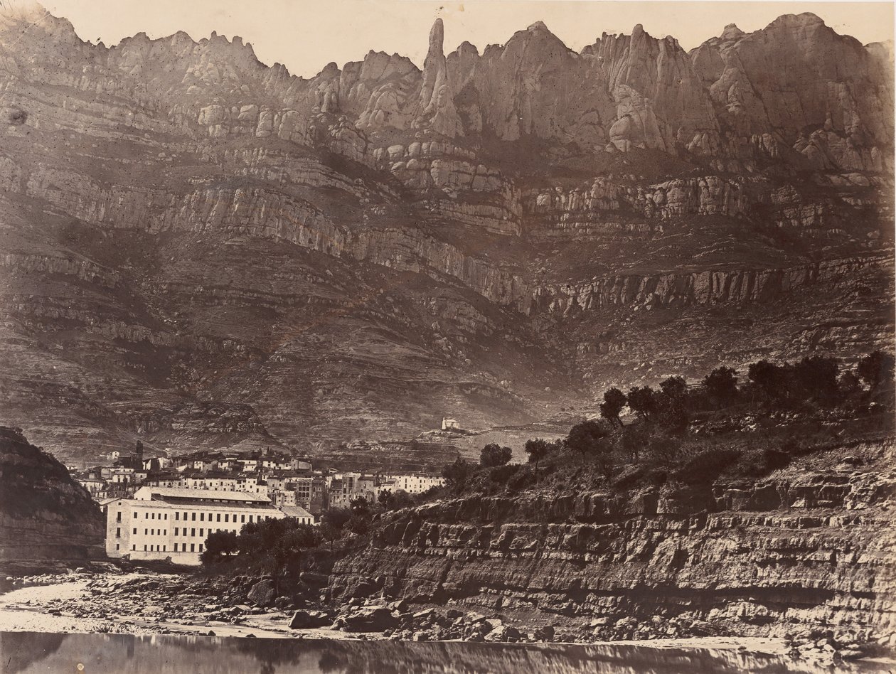 Monserrat, Celkový pohled na horu z Monistrol, 1860. od Charles Clifford