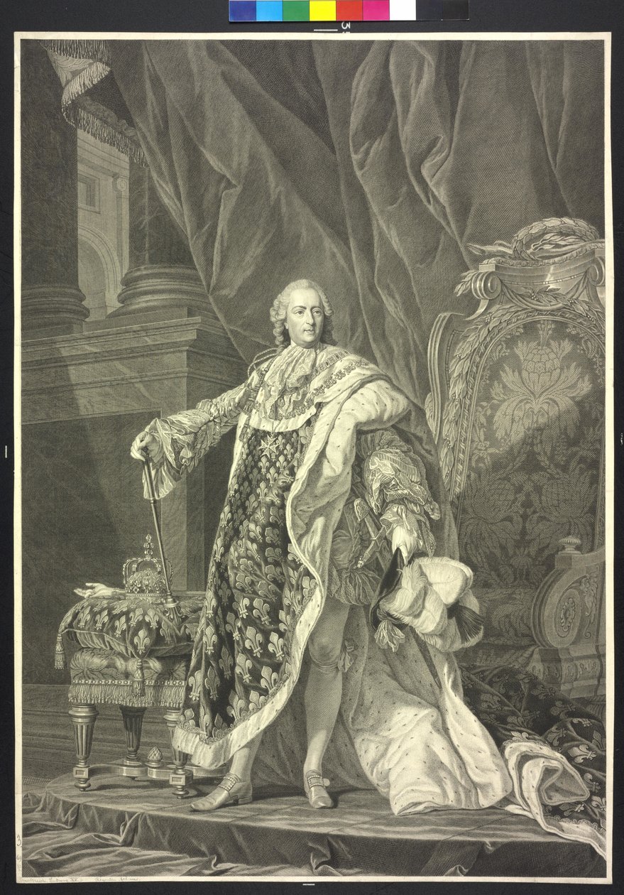 Francouzský král Ludvík XV (lept) od Charles Clément Bervic