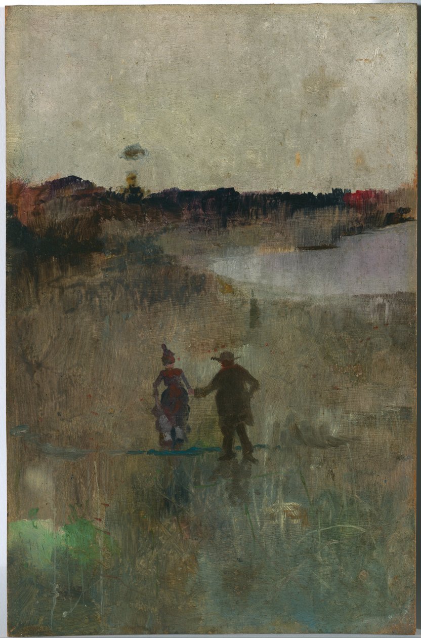 Krajina se dvěma malými postavami, Richmond, NSW od Charles Edward Conder