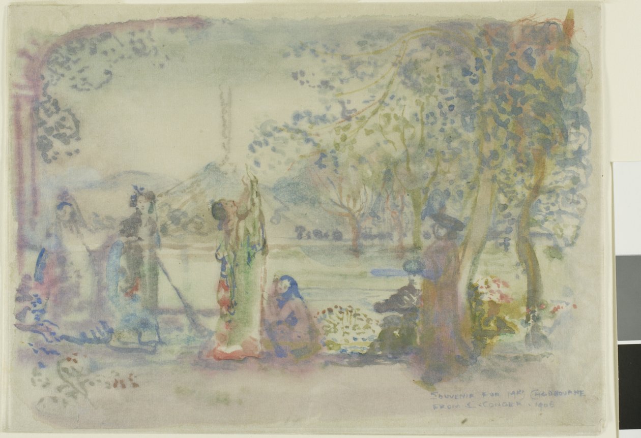 Scéna na jezeře v dopoledních hodinách od Charles Edward Conder