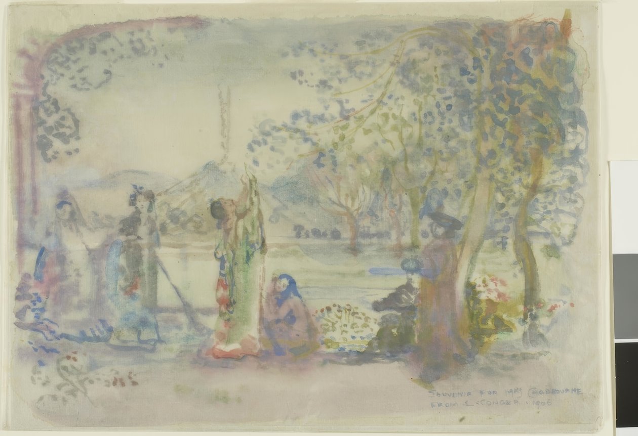 Scéna na jezeře v dopoledních hodinách od Charles Edward Conder
