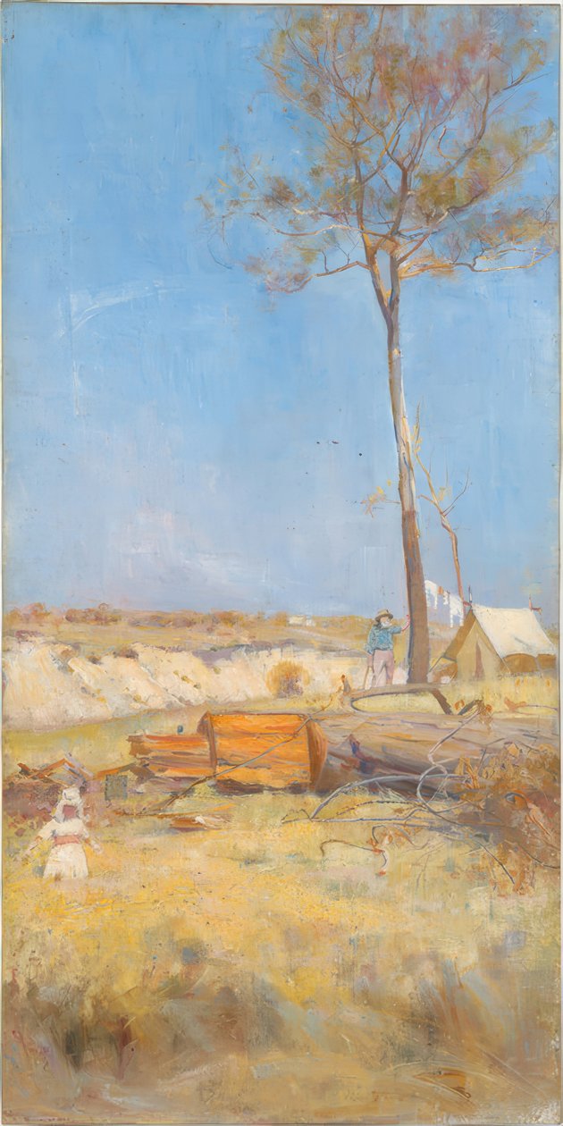 Pod jižním sluncem (tábor štípače dřeva) od Charles Edward Conder