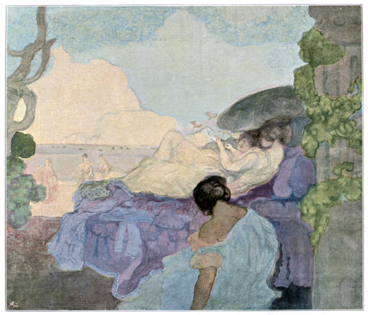 Ženy odpočívající u moře, 1898. od Charles Edward Conder