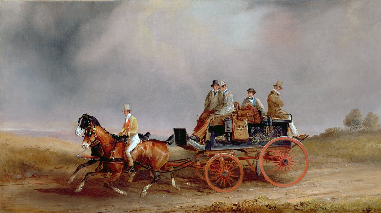 Chystáte se střílet; Postillion a pár s herním vozíkem (olej na plátně) od Charles Cooper Henderson