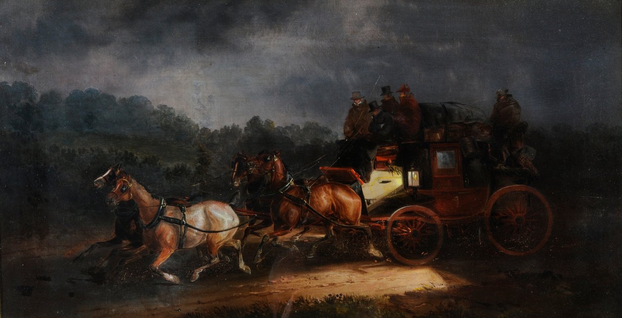 Královská pošta v Leedsu a Londýně, asi 1835 (olej na plátně) od Charles Cooper Henderson