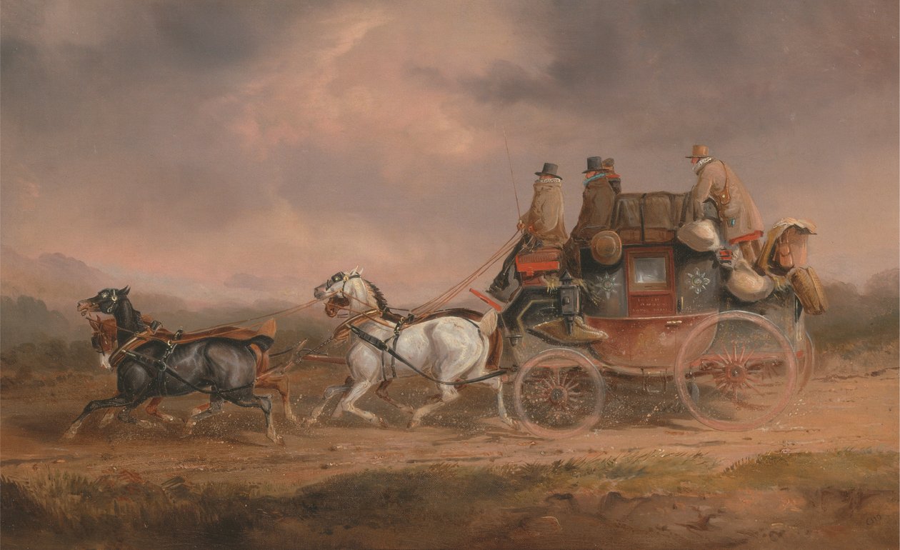 Poštovní trenéři na cestě: Královská pošta Louth-London postupuje rychlostí od Charles Cooper Henderson
