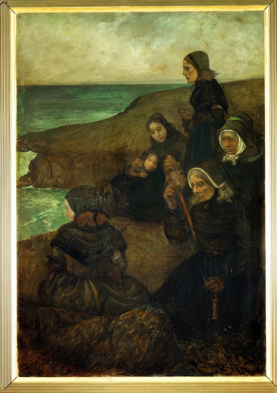 Au Pays de la Mer – Země moře – triptych, pravý panel: Ti, kteří zůstávají od Charles Cottet