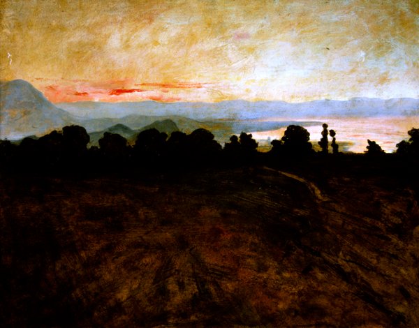 Jura a jezero Leman, kolem 1895-1900 od Charles Cottet