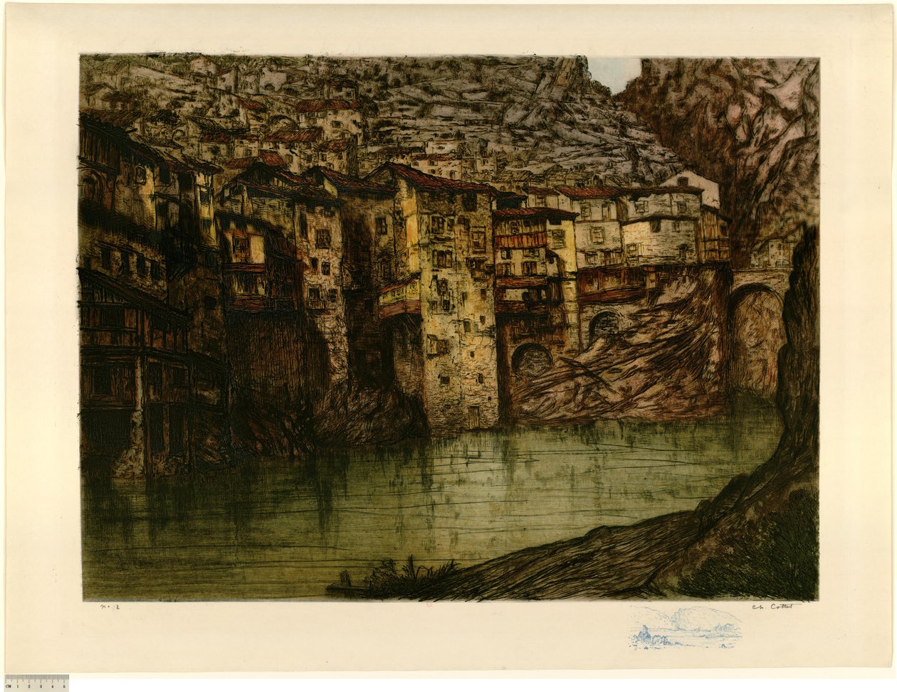 Pont-en-Royans (velký obrázek) (úloha b) od Charles Cottet