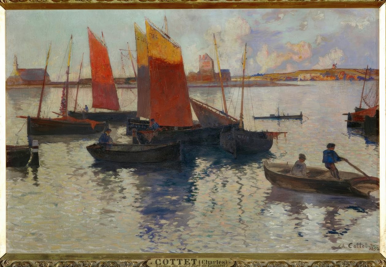Večerní paprsky, přístav Camaret od Charles Cottet