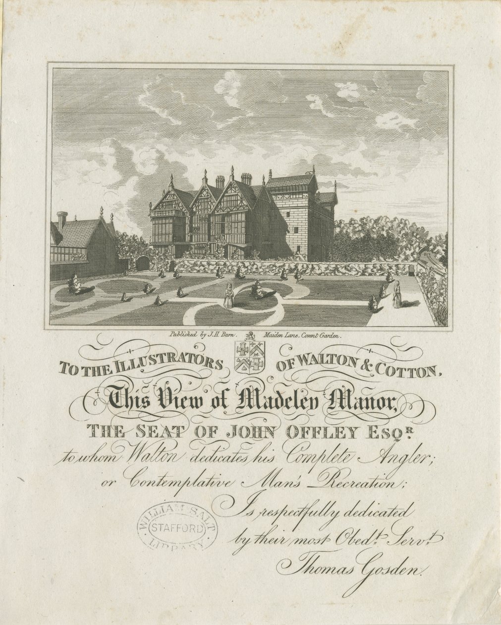 Madeley Manor House: rytina, nd [c 1686] (tisk) od Charles Cotton