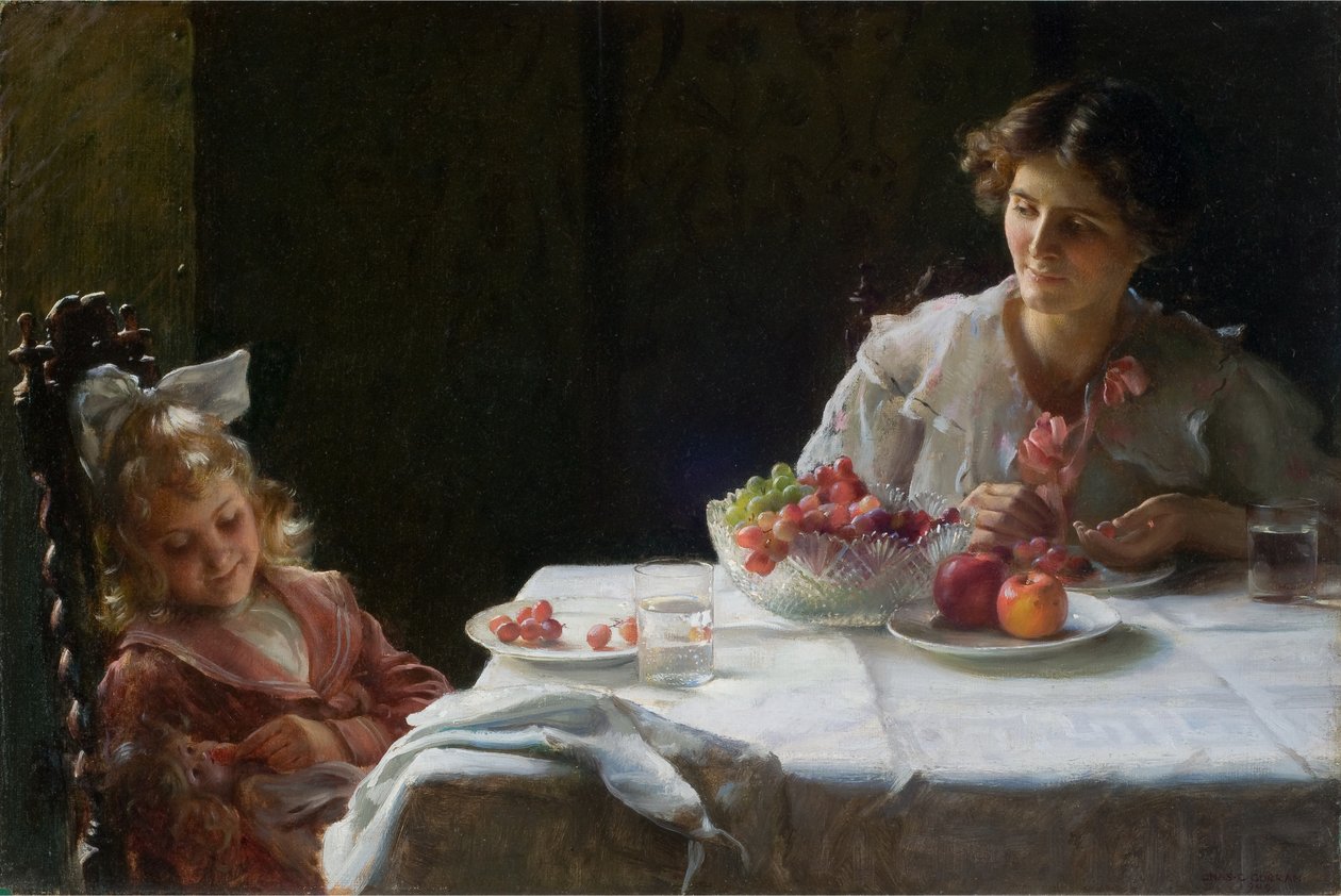 Snídaně pro tři 1909 (olej na plátně) od Charles Courtney Curran