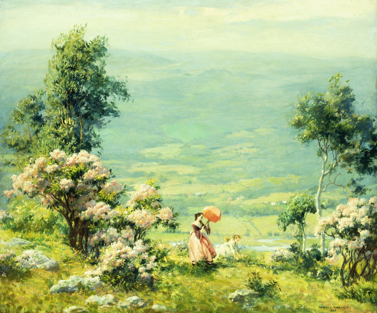 Růžový slunečník od Charles Courtney Curran