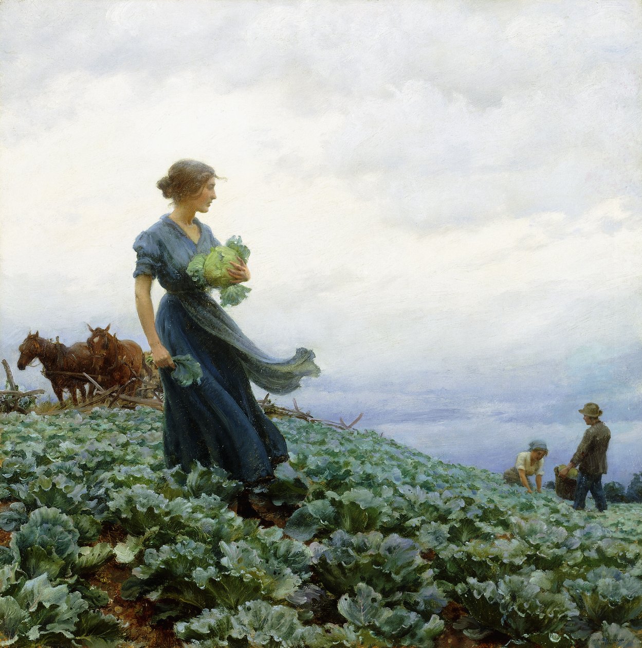 Zelné pole od Charles Courtney Curran