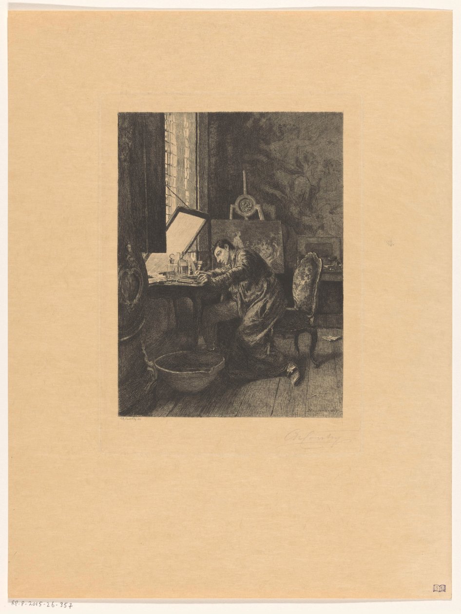 Etcher v práci od Charles Courtry (signed by artist)